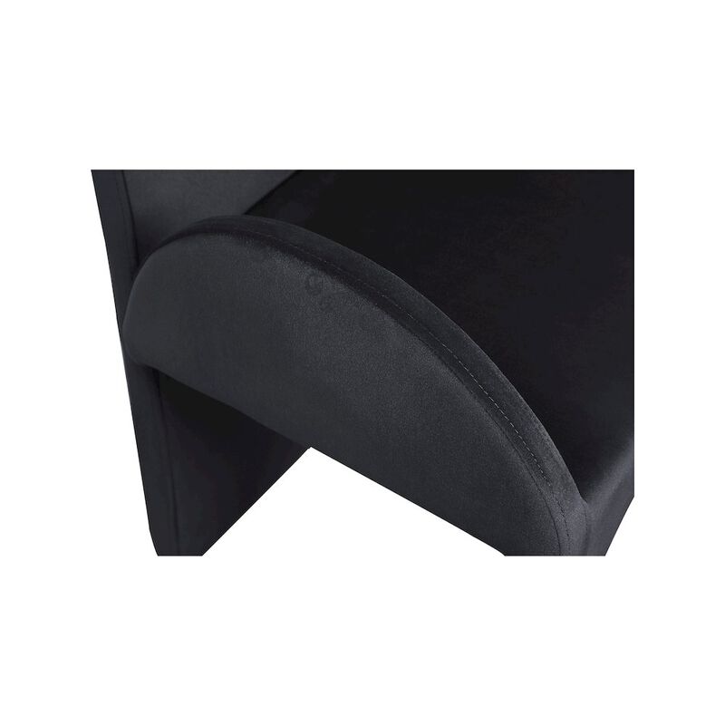 Meridian Furniture Summer Black Velvet Dining Arm Chair, Set of 2