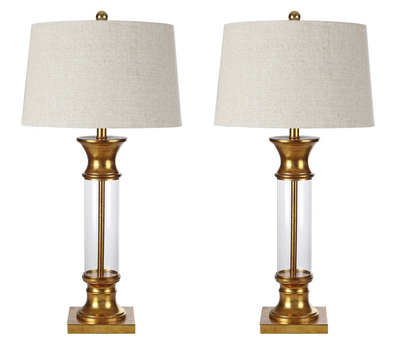 Hunter Metal/Glass LED Table Lamp (Set of 2)