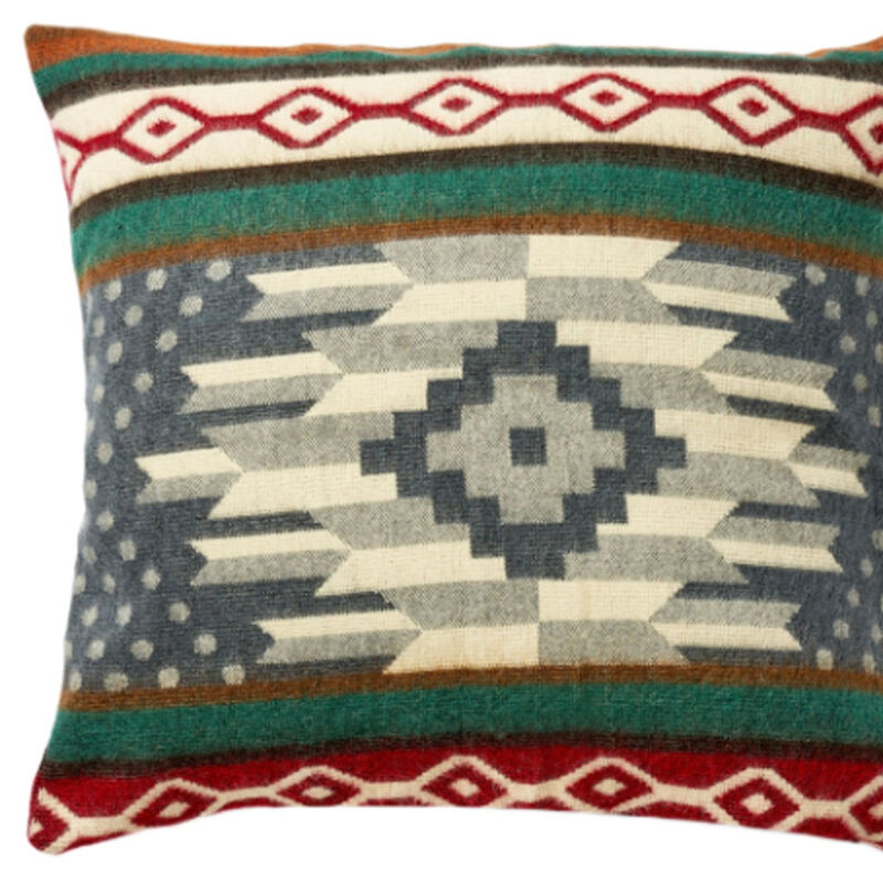 HomeRoots 20" Blue And Ivory Southwestern Throw Pillow Cover image number 2