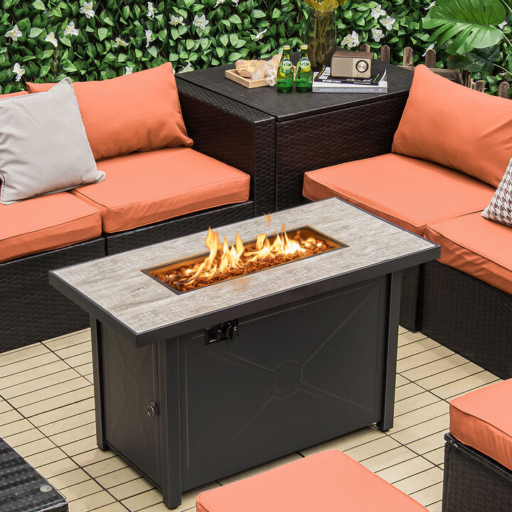 42 Inch 60000 BTU Propane Fire Pit Table with Ceramic Tabletop