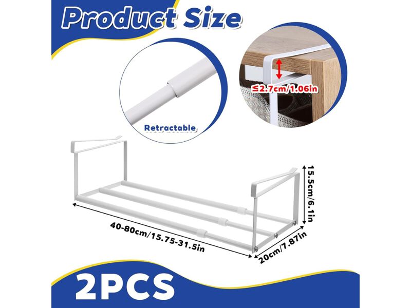 Shoe Storage Cabinet Closet White 2 Piece Expandable Rack Organizer image number 2