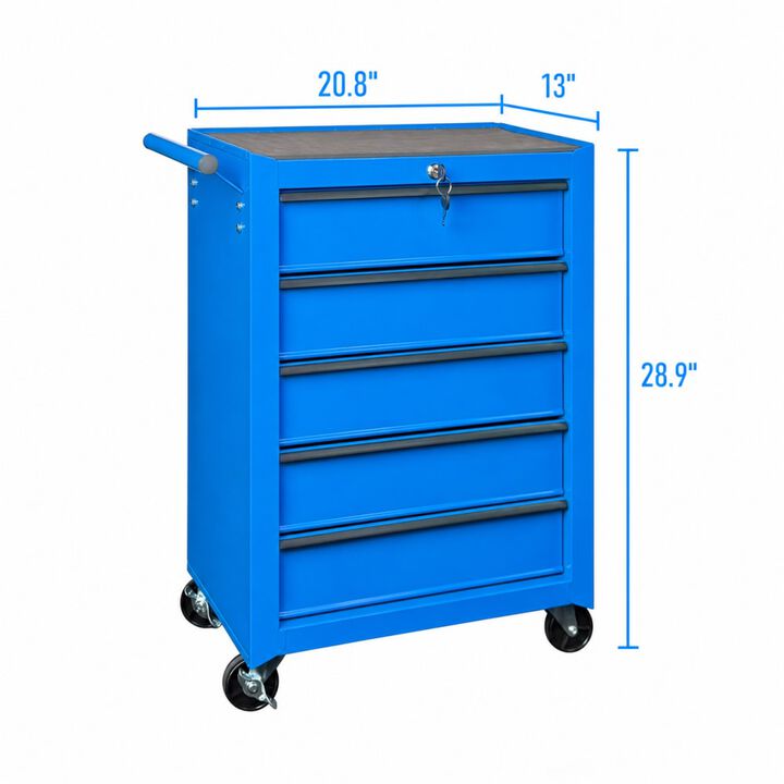 ELEMENT ACE Rolling 5-Drawer Metal Tool Chest with Ball Bearing Slides, Storage Organizer with Casters for Garages & Workspaces