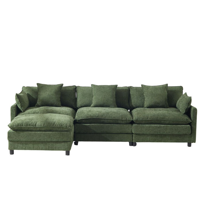 Envelor Modern L-Shaped Modular Chenille Sectional Sofa