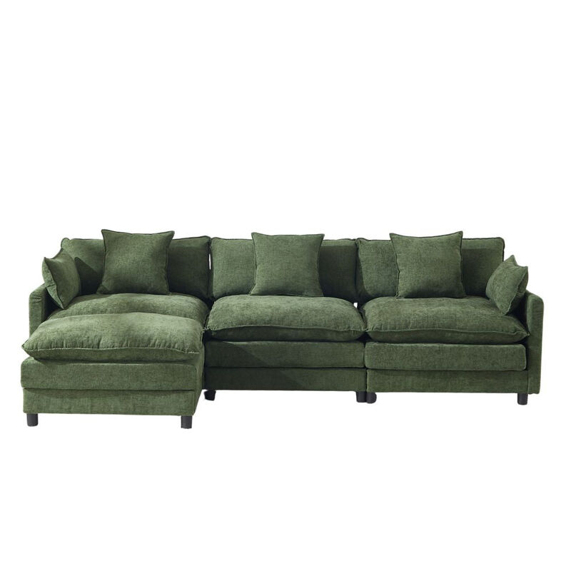Envelor Modern L-Shaped Modular Chenille Sectional Sofa image number 0