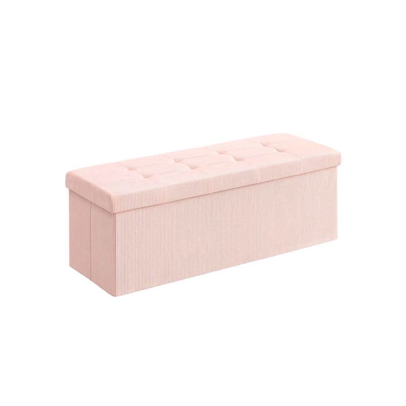 Folding Storage Bench Ottoman Footrest Seat with Hidden Compartment image number 0
