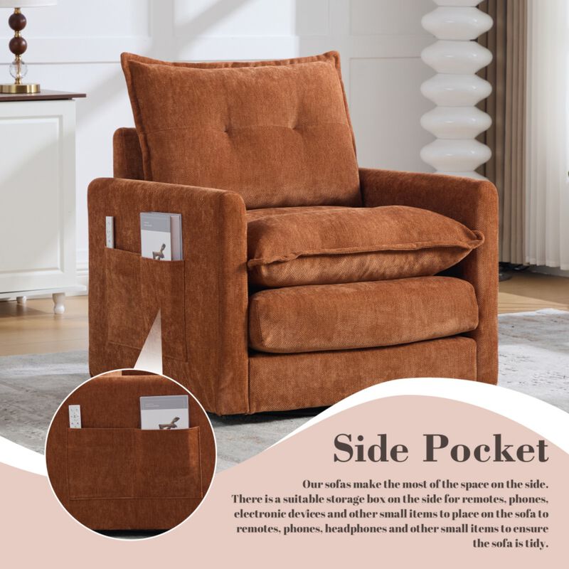 Secra Modern Chenille Swivel Accent Chair image number 5