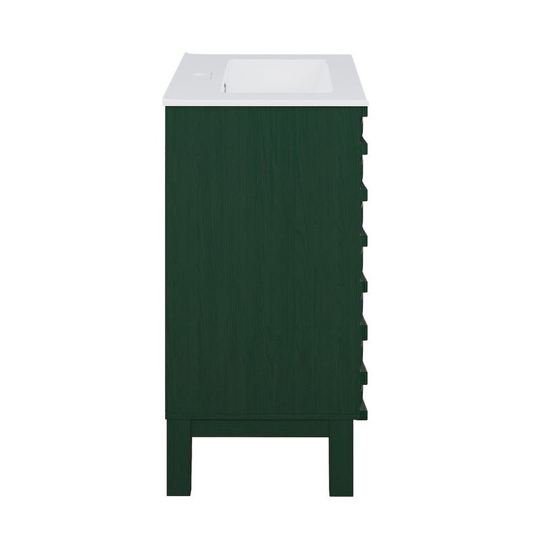 Cascade 24" Freestanding Bathroom Vanity in Green Oak with Sink Top image number 8