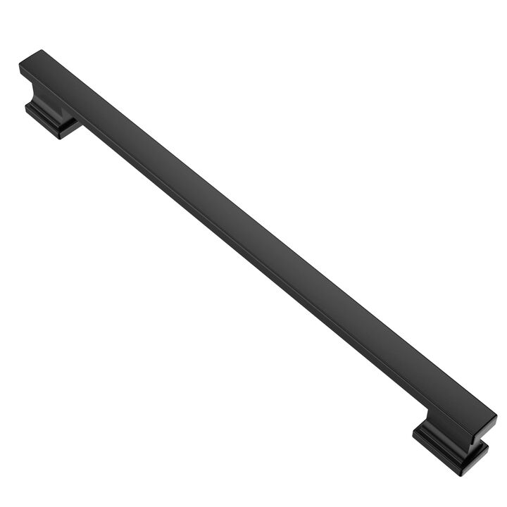 Alzassbg 5 Pack Matt Black Cabinet Pulls, 9 Inch(228.5mm) Hole Centers Kitchen Cabinet Handles for Cabinets and Drawers AL3061MB