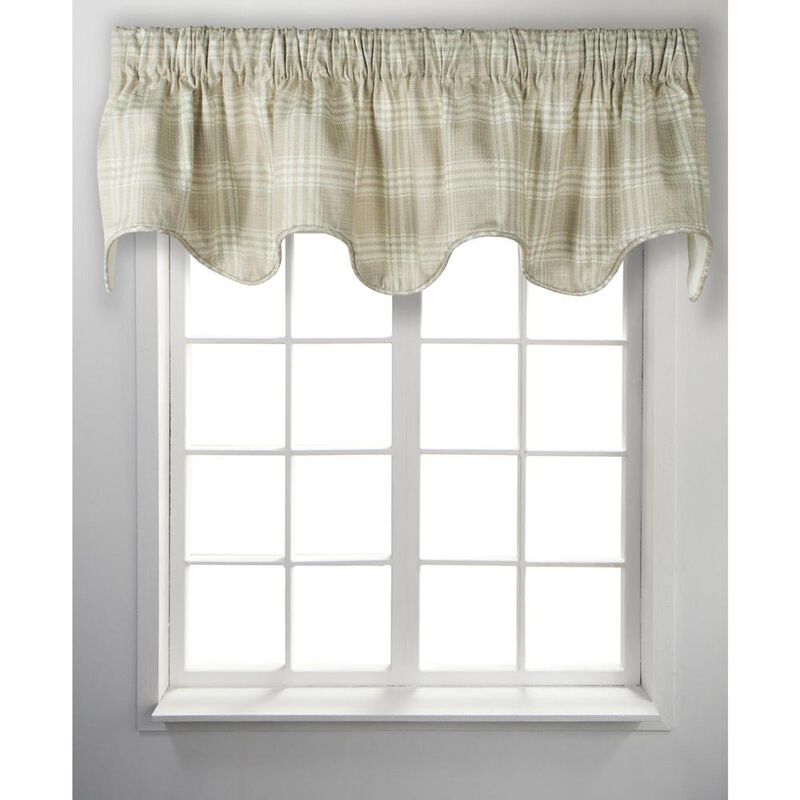Ellis Curtain Light Blocking Cool Adjustable Bartlett Lined Scallop Window Valance - 70x17" Natural