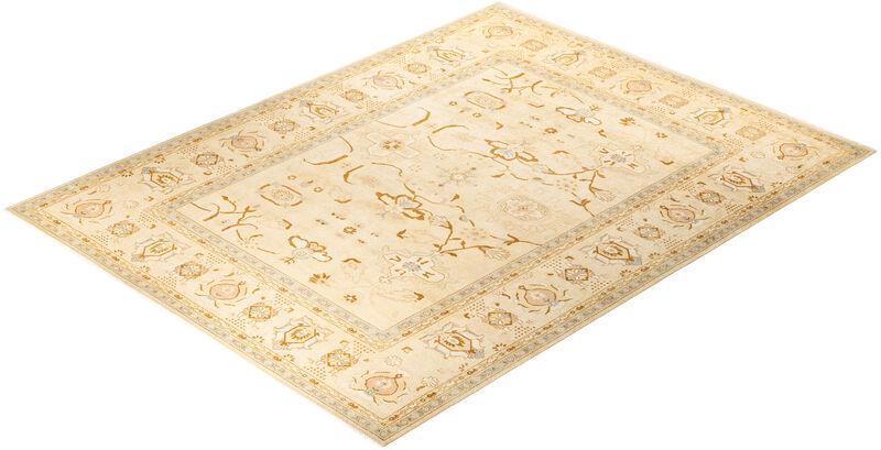 Eclectic, One-of-a-Kind Hand-Knotted Area Rug  - Ivory, 9' 3" x 12' 4"