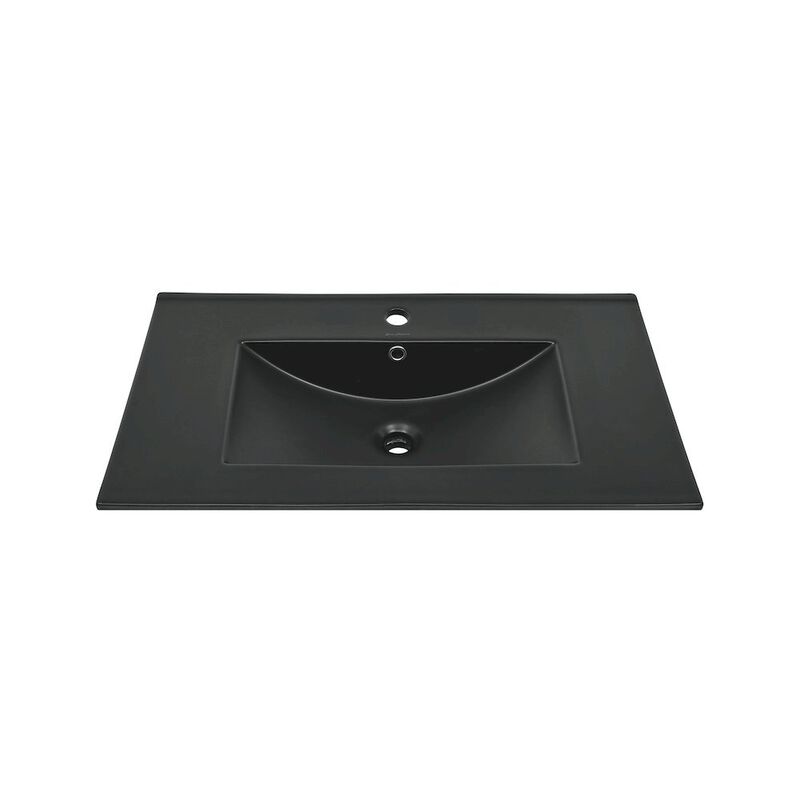 30" Vanity Top Bathroom Sink in Matte Black image number 2