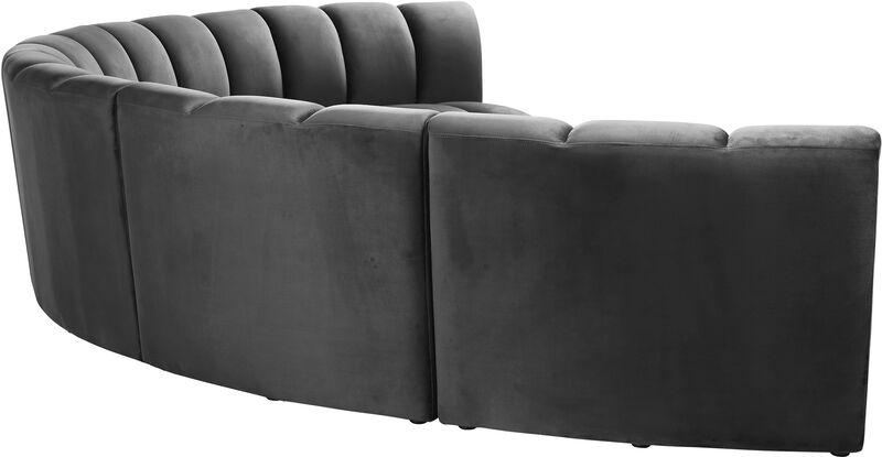 Meridian Furniture Infinity Grey Velvet 6pc. Modular Sectional image number 6