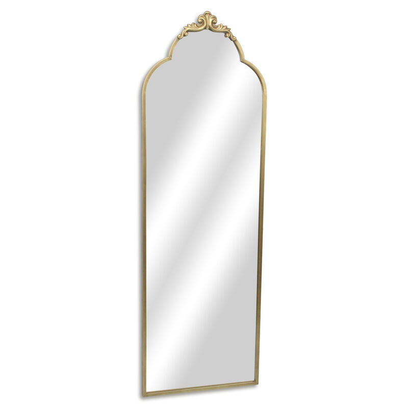 HomeRoots 65" Gold Metal Arch Full Length Hanging Mirror image number 2