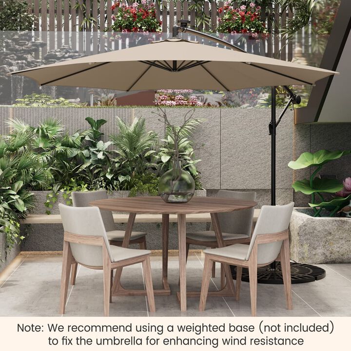 Mondawe 10 Feet Patio Umbrella with 112 Solar-Powered LED Lights