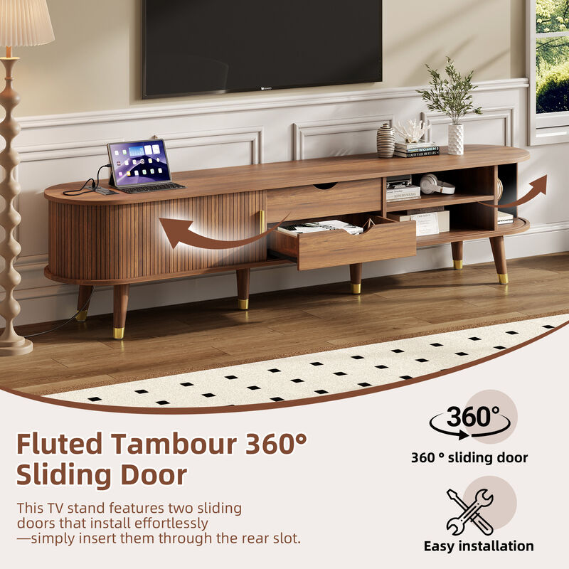 Glucub Oval Fluted TV Stand image number 4