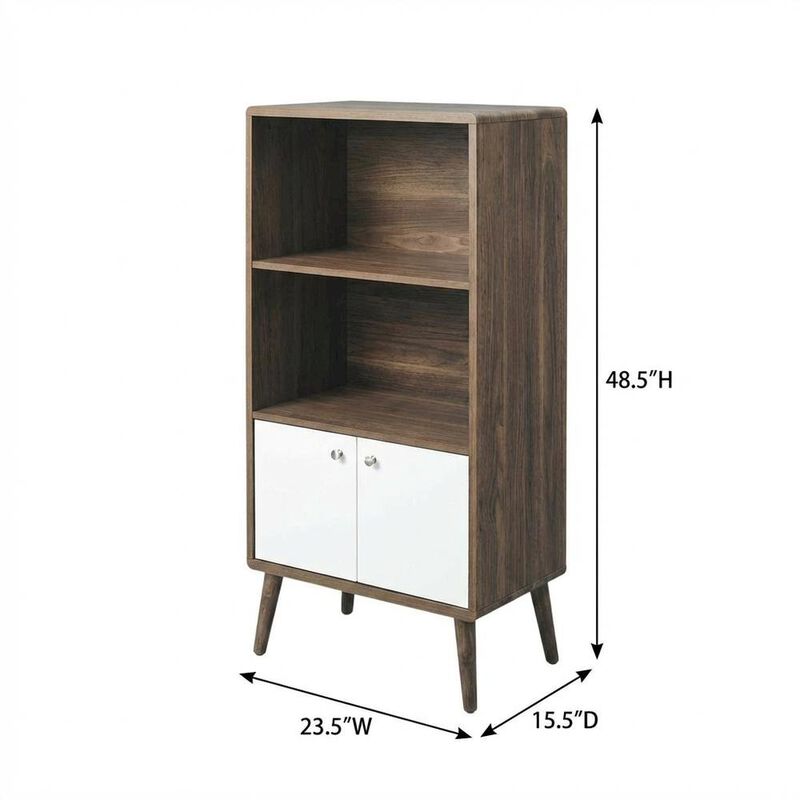 Wood Display Cabinet Bookshelf with Shelving Storage for Living Room image number 2