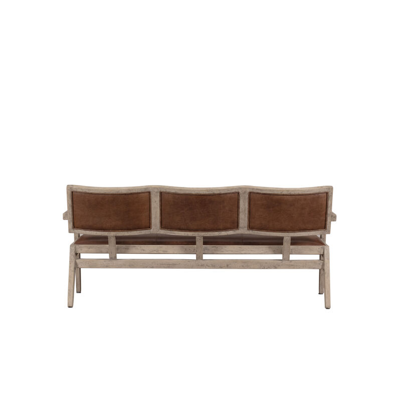 Solid Wood Accent Bench in Weathered Natural image number 5
