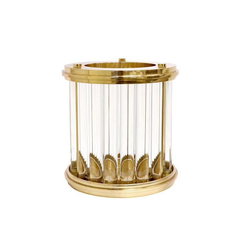 Pasargad Home Calypso Brushed Gold Lucite Hurricane image number 0