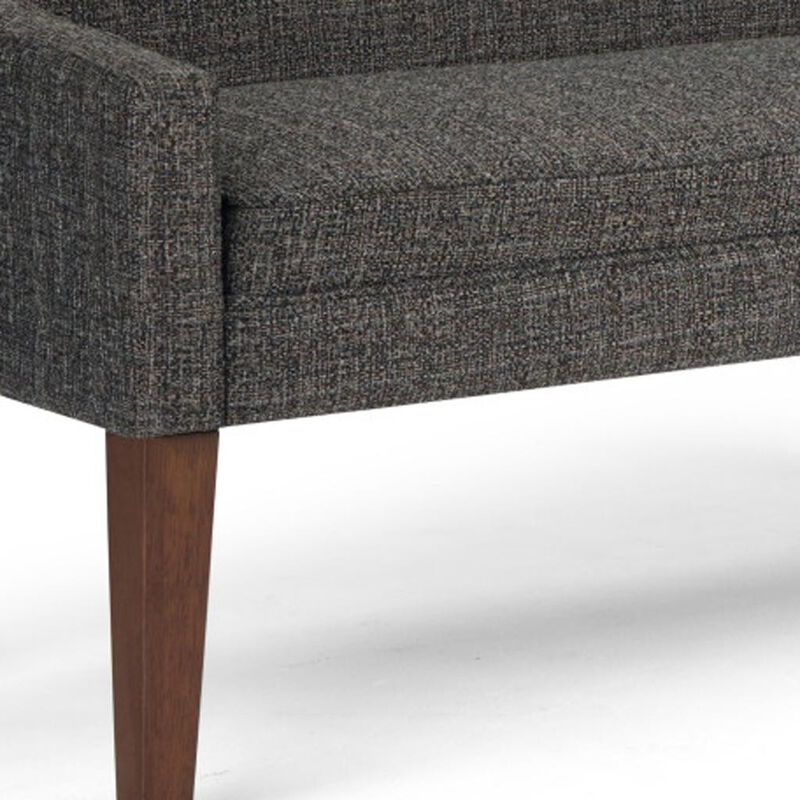 HomeRoots 50" Beige and Brown Fabric and Wood Upholstered Bench image number 2