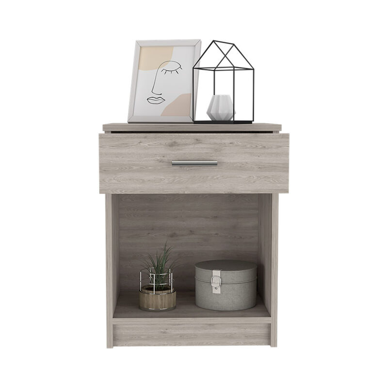 Streamdale Eco Nightstand, Superior Top, One Drawer, Lower Shelf - Light Gray image number 6