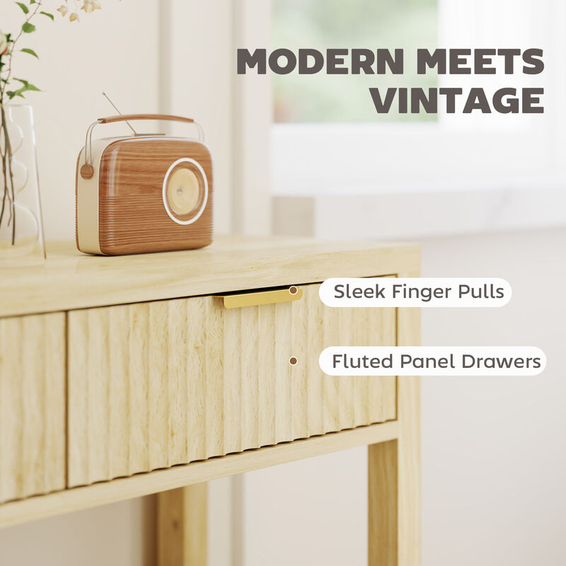 Hivvago 35" Entryway Console Table with Drawer and Shelf image number 4