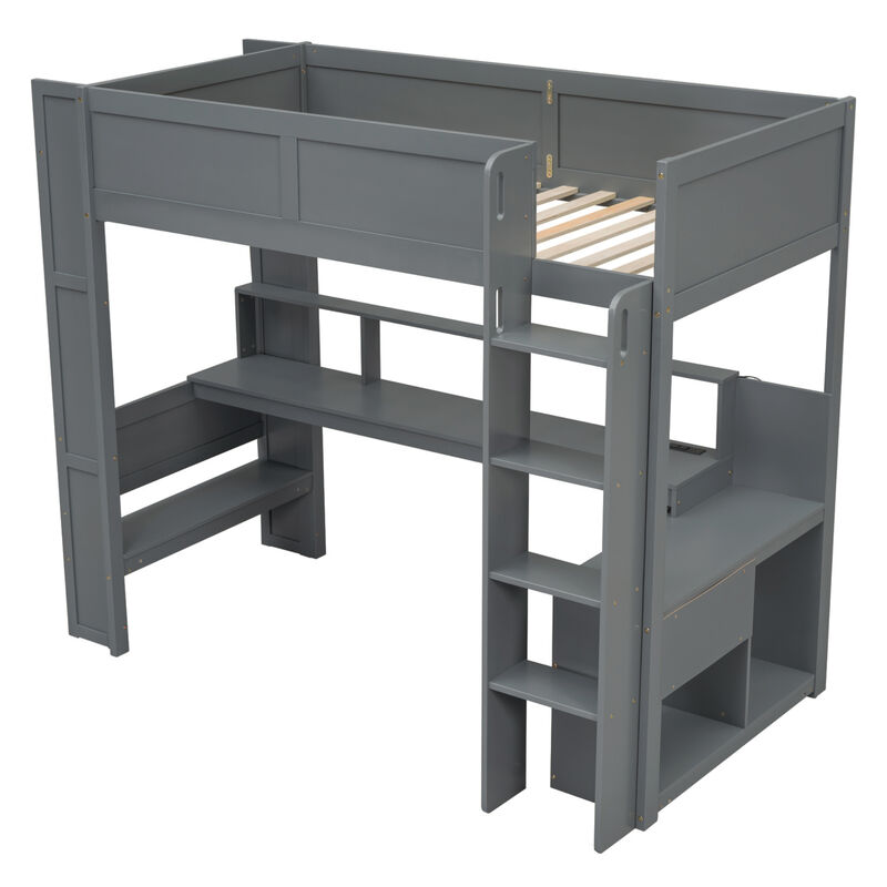 Merax Gaming Loft Bed with Desk
