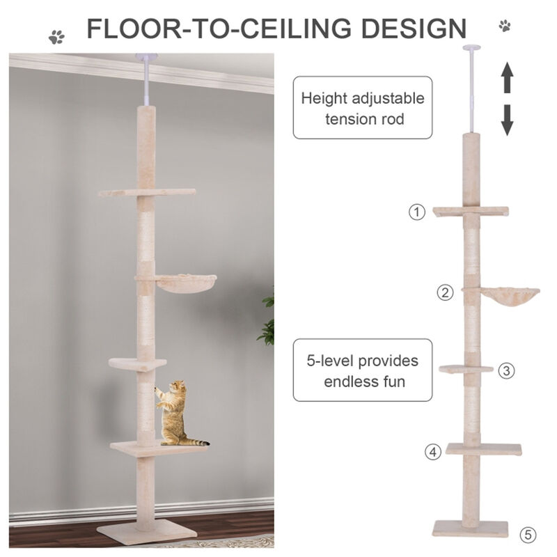 Cat House & Climbing Tower Multi-Level Cat Tree with Perches, Condos & Scratching Posts