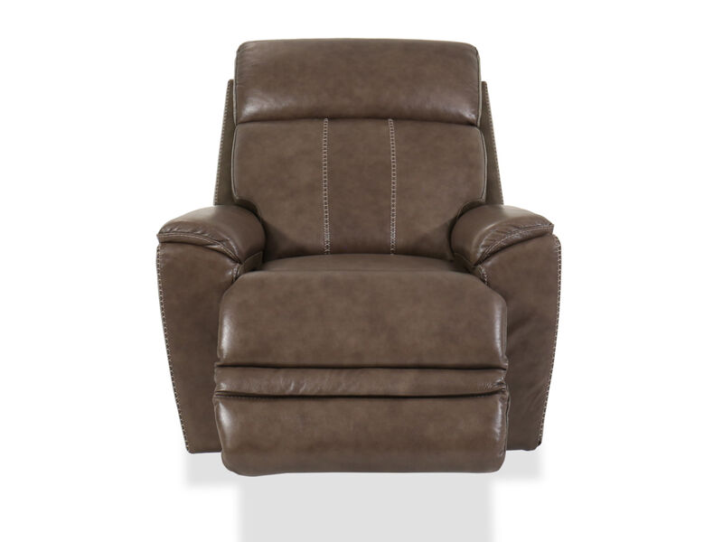 Talladega Grey Leather Rocking Recliner