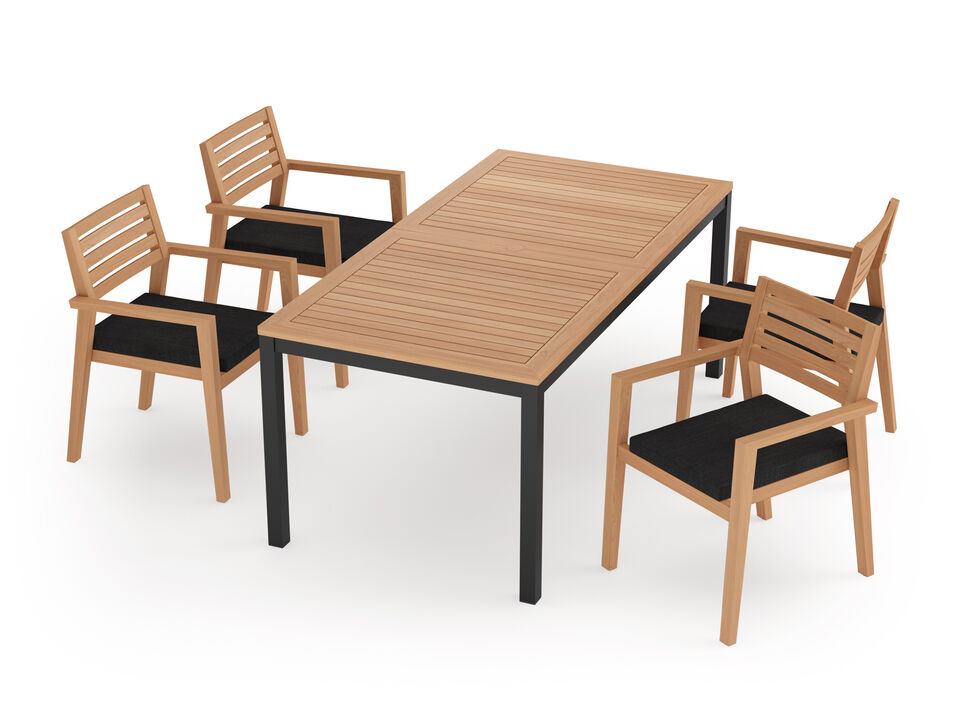 Rhodes 5 Piece Patio Dining Set with 72 in. Table