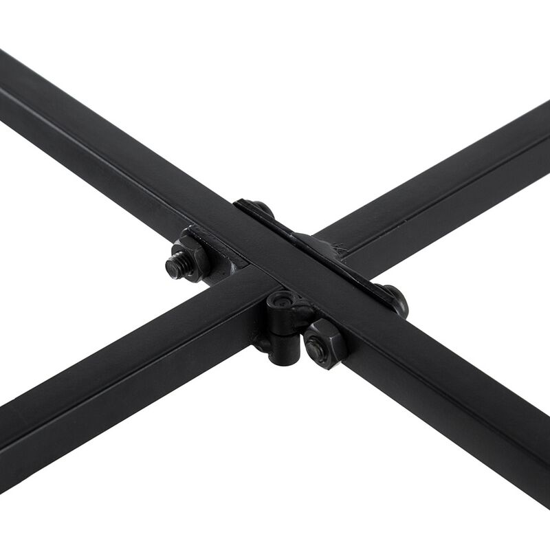 43 Inch Elongated Mirror Top Coffee Table, Iron Frame, Gold Finish, Black image number 3
