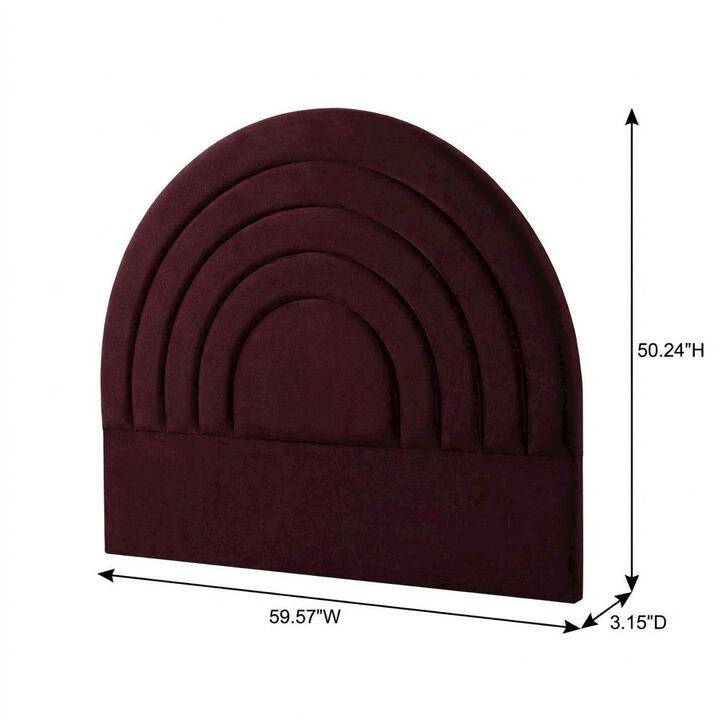 Arched Velvet Full Headboard in Soft Performance Fabric with Plush Design