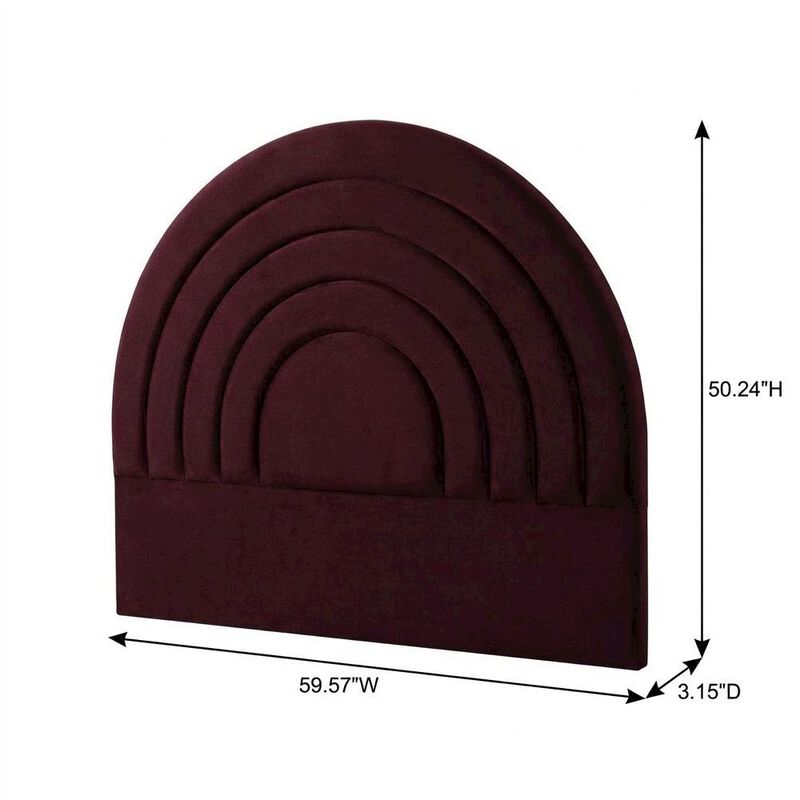 Arched Velvet Full Headboard in Soft Performance Fabric with Plush Design image number 1