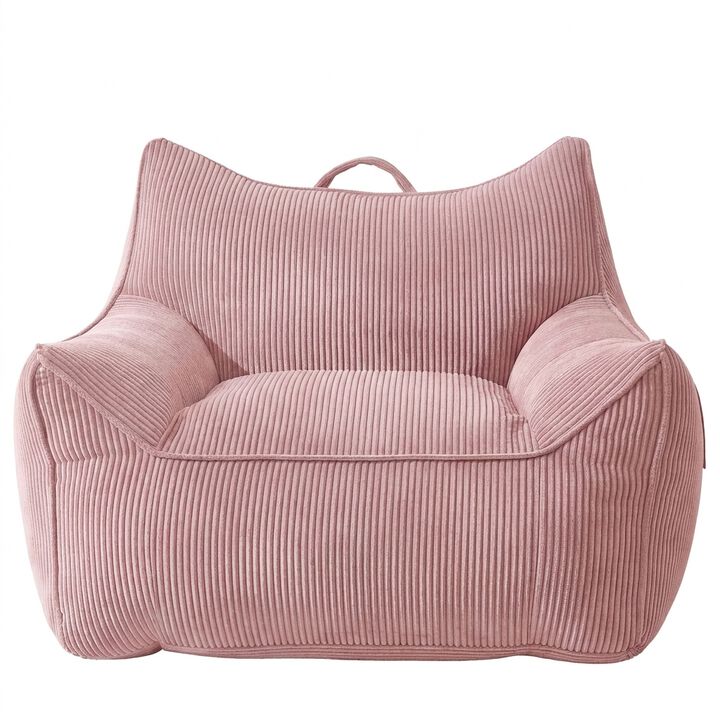 Vipbear Corduroy Bean Bag Chair with Armrests Comfy Lazy Floor Sofa Couch for Living Room, Bedroom