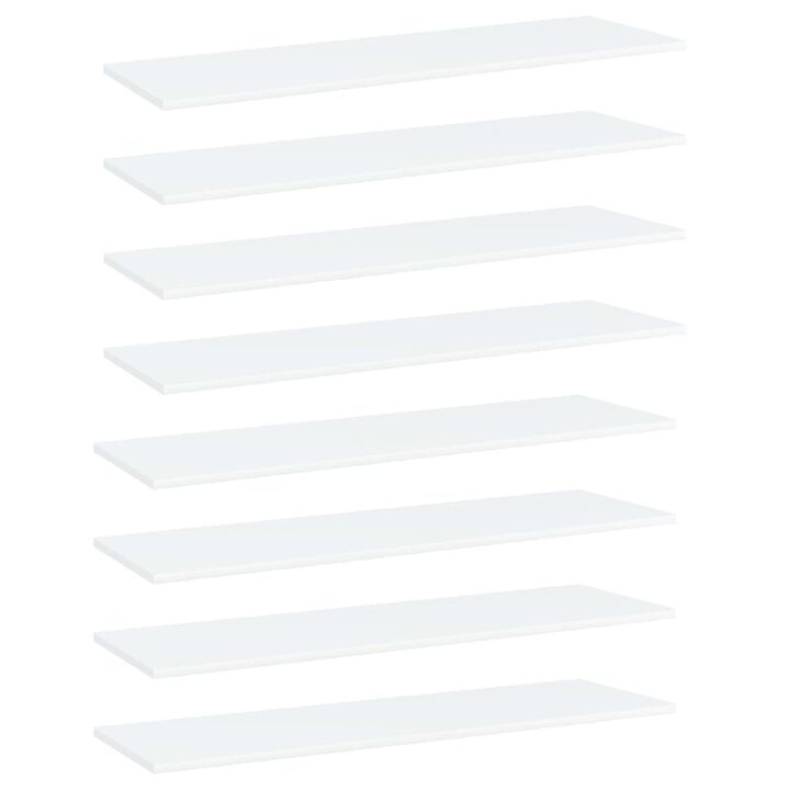 vidaXL Bookshelf Boards 8 pcs White 39.4"x11.8"x0.6" Chipboard