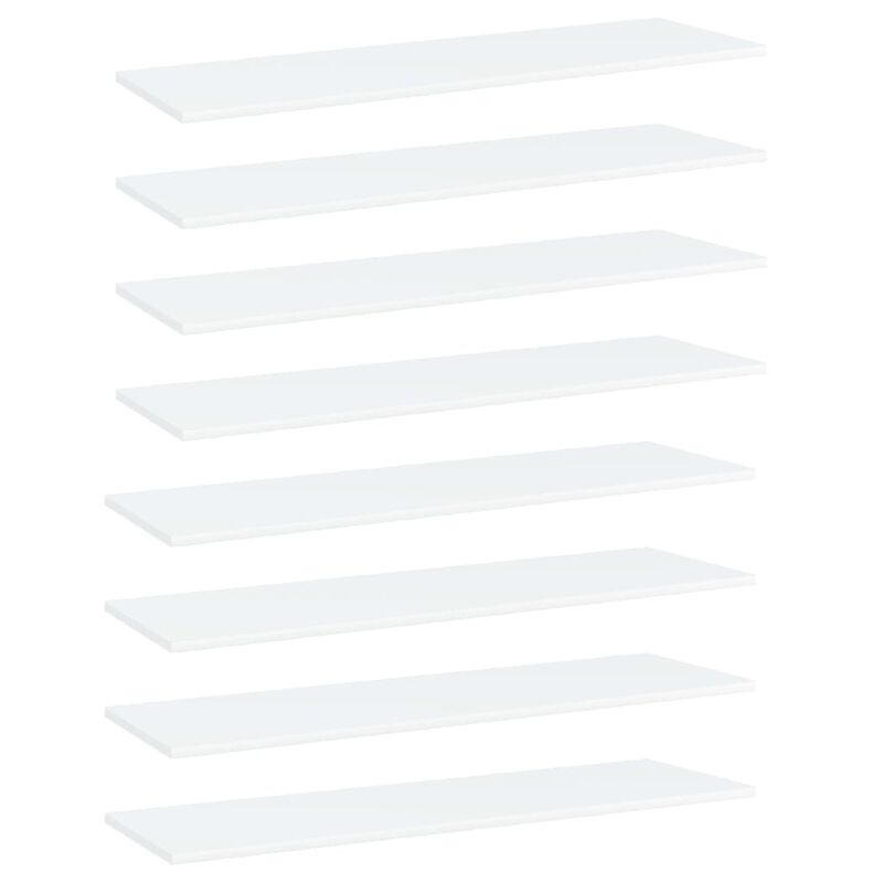 vidaXL Bookshelf Boards 8 pcs White 39.4"x11.8"x0.6" Chipboard