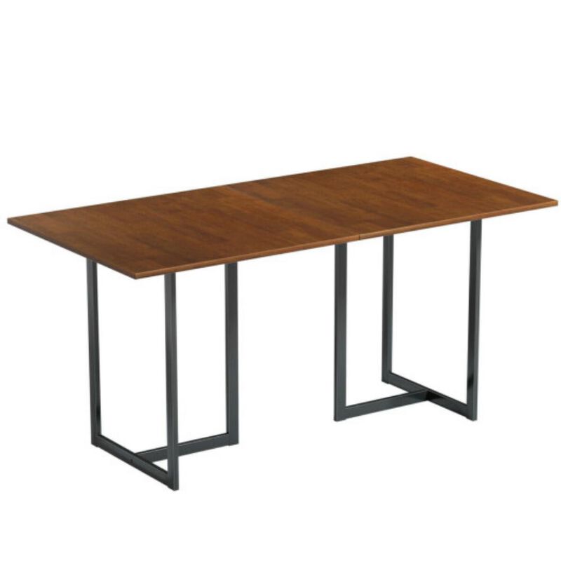 Metal Frame Wood Top Console Dining Table Rectangular Kitchen Table-30 Inch Steel frame