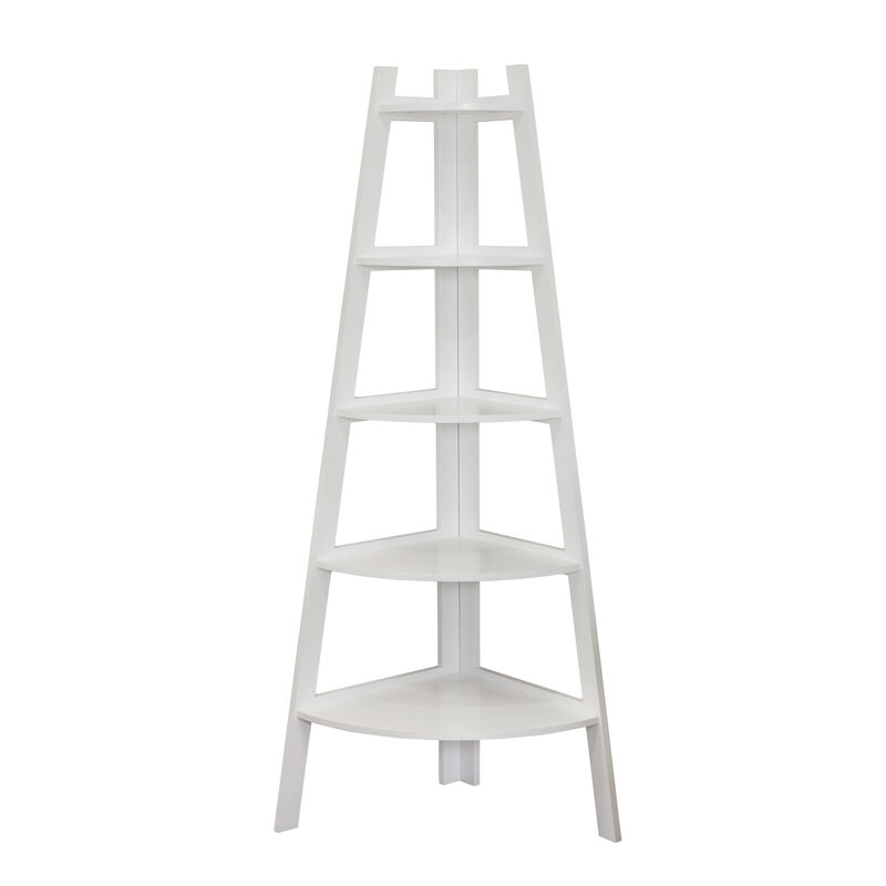 Five Tier Corner Ladder Display Bookshelf