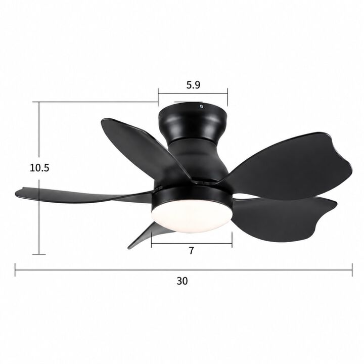 ELEMENT ACE Low Profile Flush Mount Ceiling Fan with Reversible Motor Dimmable LED Lighting and Remote Control Perfect for Small Children Rooms and Compact Living Spaces
