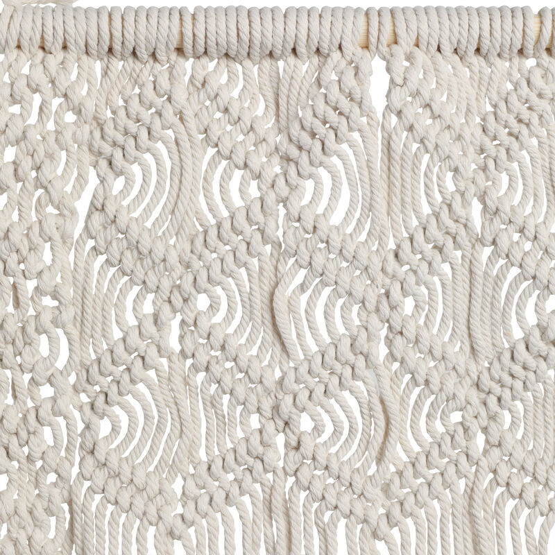 Wood, 18" Macrame Wall Shelf image number 3