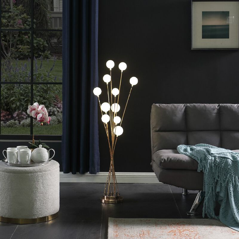 Streamdale 11-Light Chrysanthe Yellow Gold LED Floor Lamp