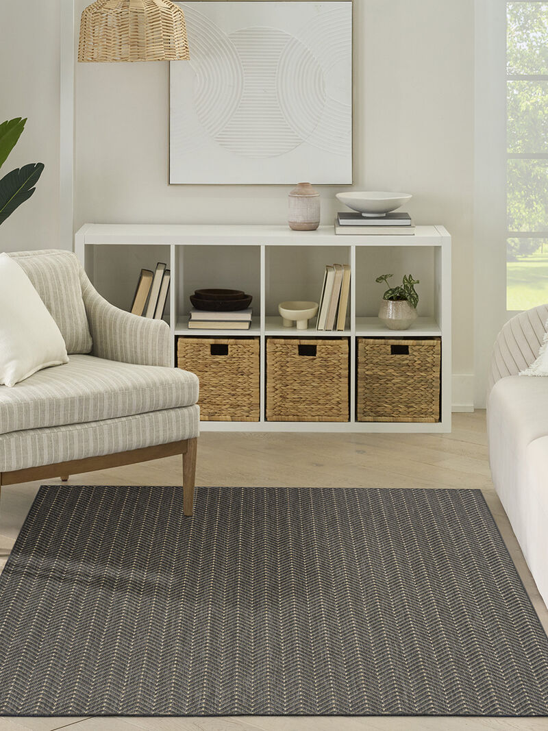Horizon Indoor/Outdoor HOZ02 Charcoal 6' x 9' Rug