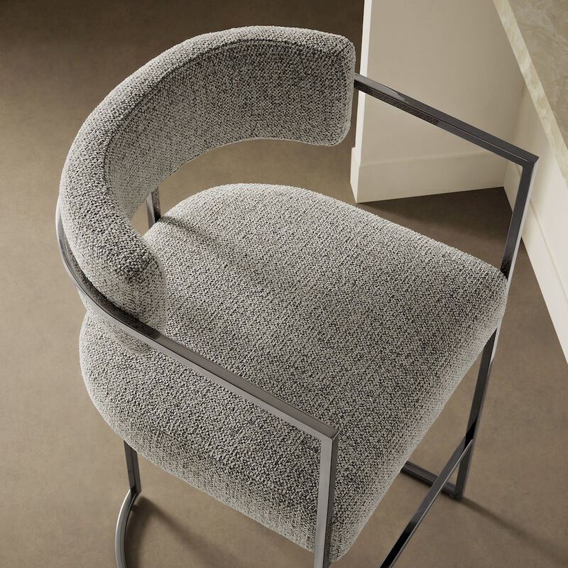 Modway Huron Modern Barrel Counter Stool with Sled Base in Silver Wheat image number 9