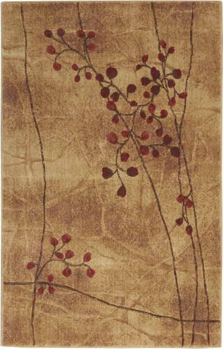 4 X 6 Brown Floral Power Loom Area Rug