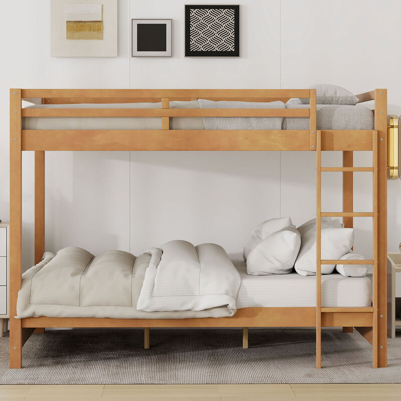 Merax Wood Queen Size Bunk Bed with Ladder