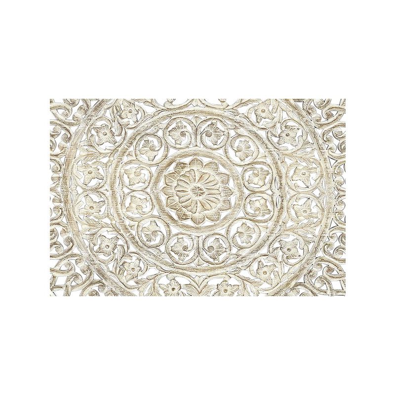 Taran Designs Auden Floral Carved Solid Wood King Panel Bed.