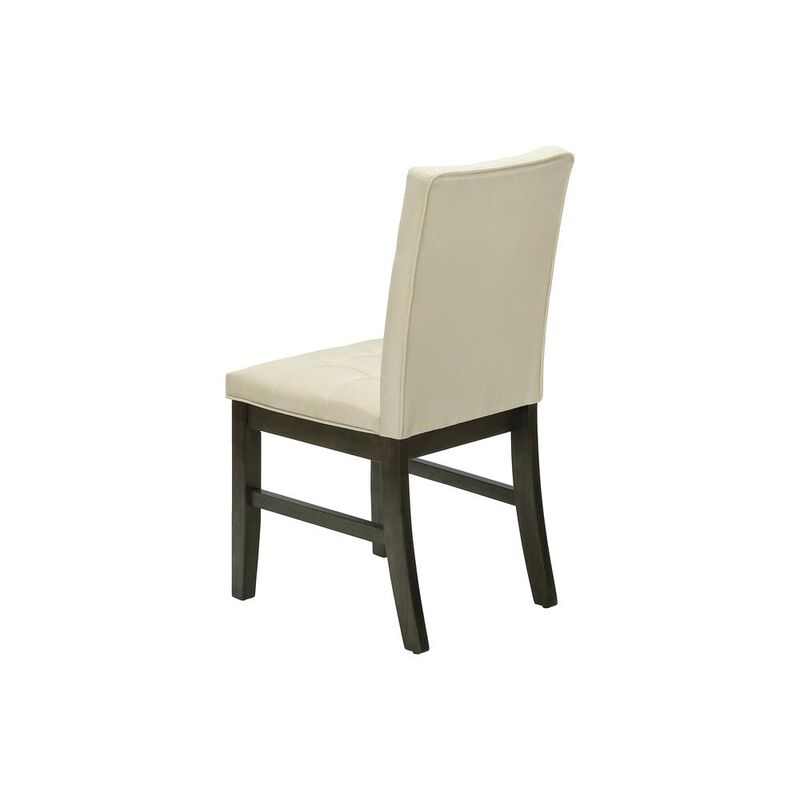 Dining Chair, 37 Height, Set Of 2, Upholstered, Dining Room, Kitchen, Cream Fab