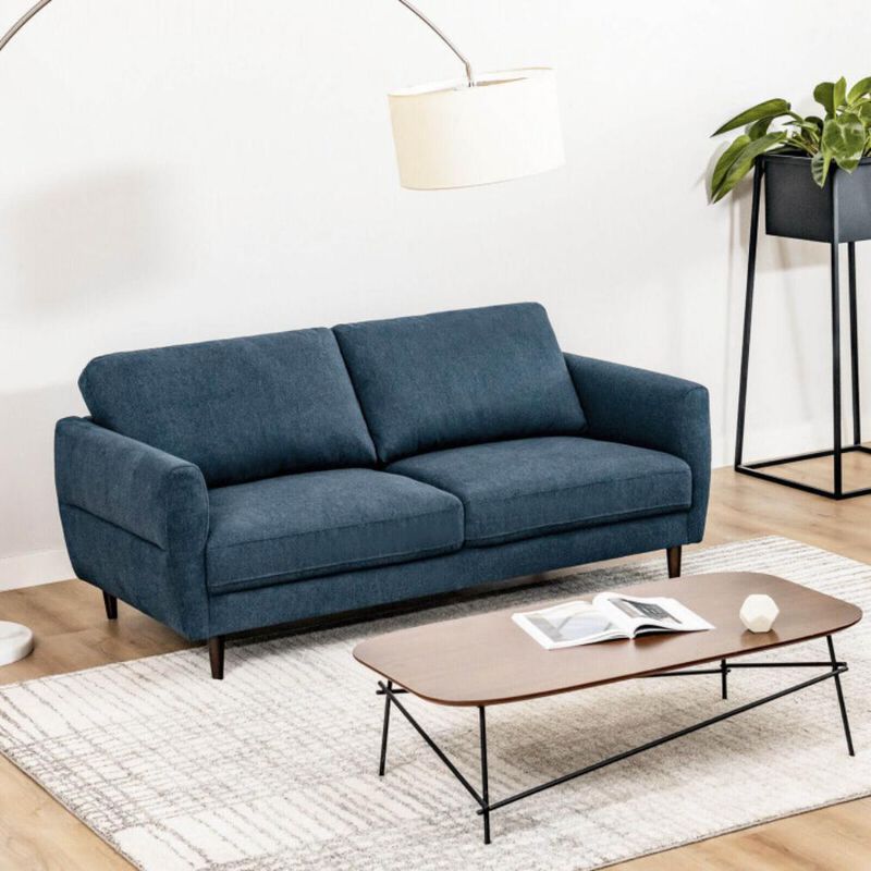 Hivvago 72 Inch Small Fabric Loveseat Sofa Couch with with Solid Frame image number 1