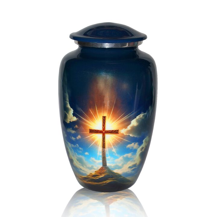 Cross memorial urn
