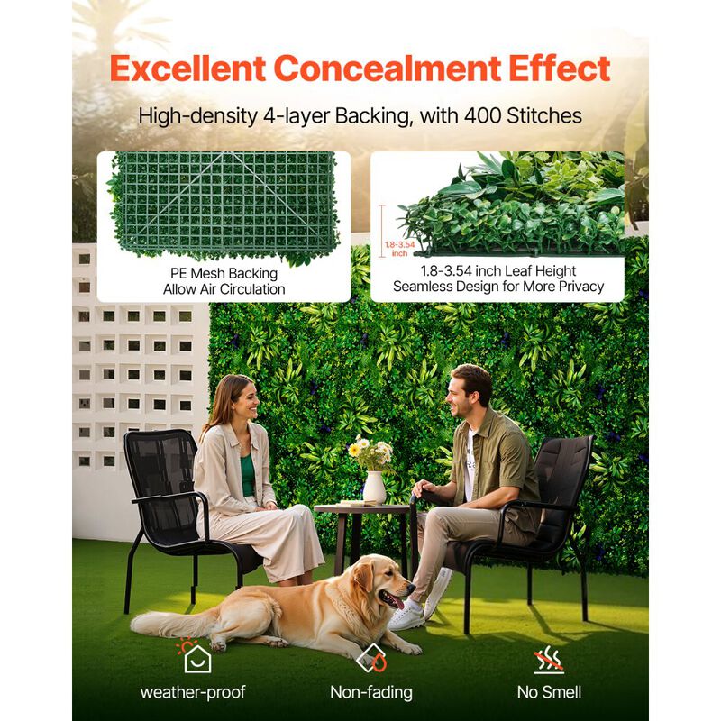 Artificial Boxwood Privacy Wall Panels 12 PCS Green Hedge Fence for Indoor Outdoor Decor image number 6