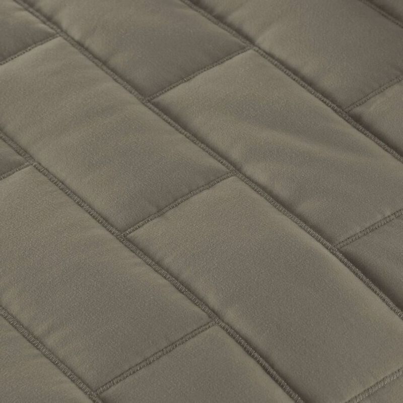 Hivvago Full/Queen Modern Brick Stitch Microfiber Reversible 3 Piece Comforter Set in Taupe